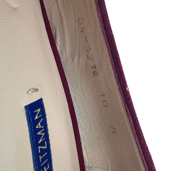 Stuart Weitzman Gabby 45 Suede Chunky Heel Pumps Women’s Size 10 - Picture 8 of 9